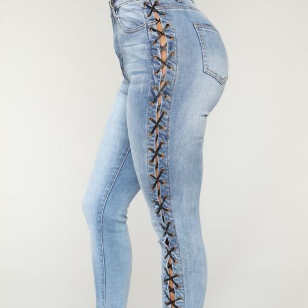 Fashion nova lace up jeans